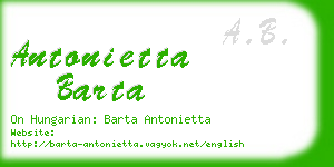 antonietta barta business card